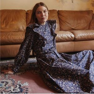 Christy Dawn Beau Dress in Navy Anemone Vine XS